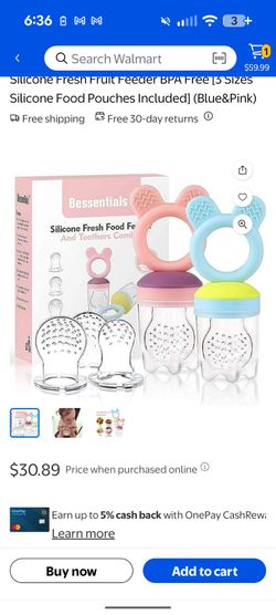 Bessentials silicone fresh food feeder and teether combo