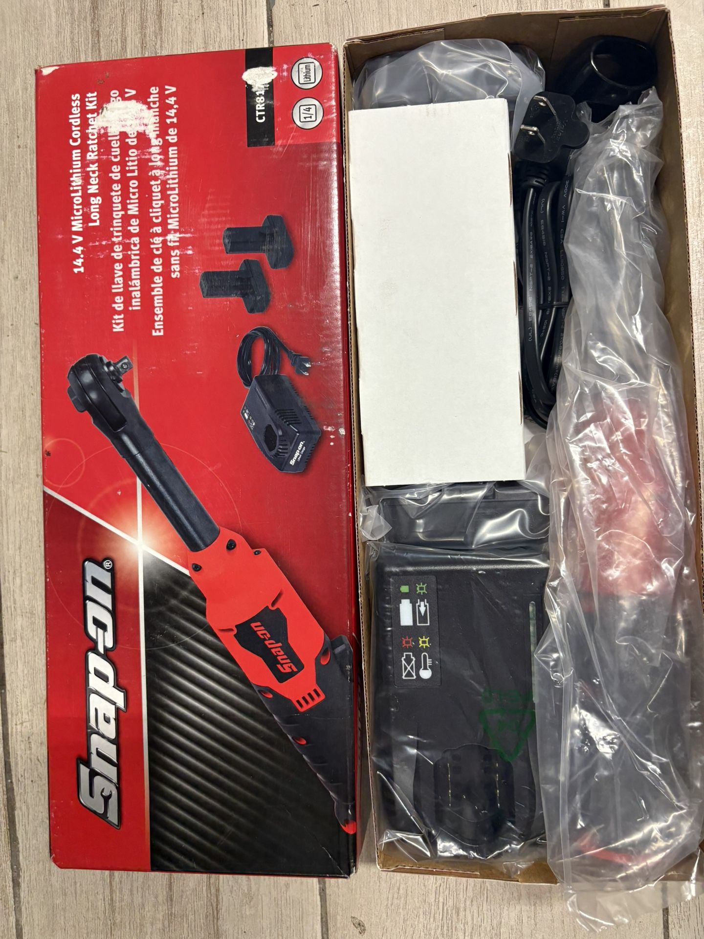 Snap On Cordless Electric Ratchet, Long Neck 1/4 Drive
