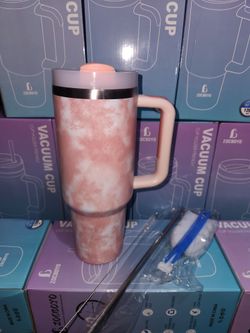 40 oz tumbler with handle Leak Proof Travel Mug/ Vaso con tapadera y popote de 40oz