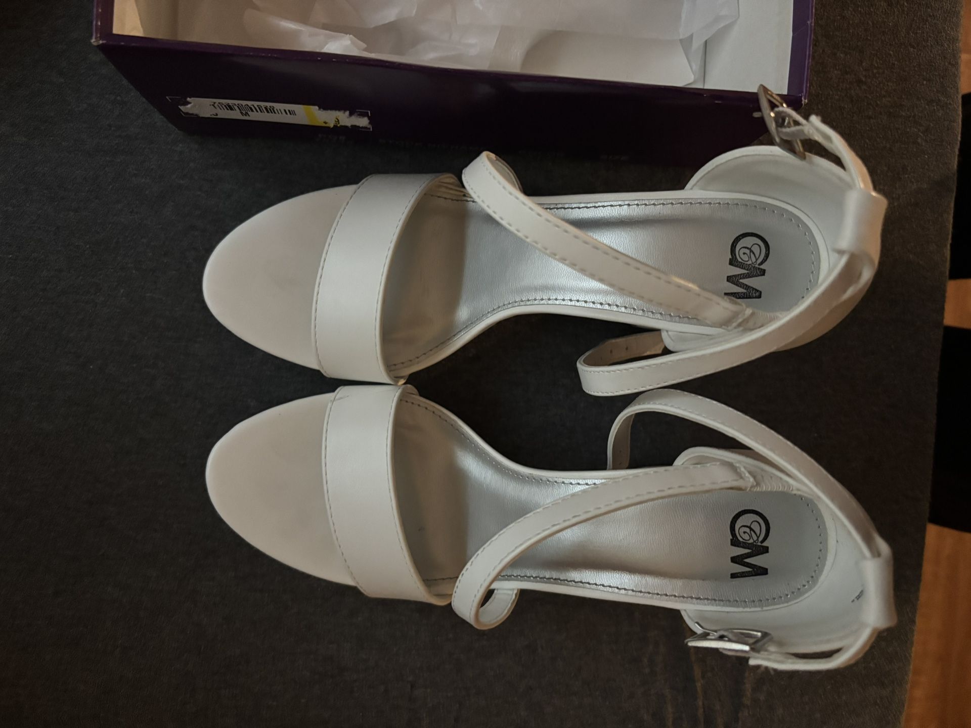 Size 7 1/2 white heels