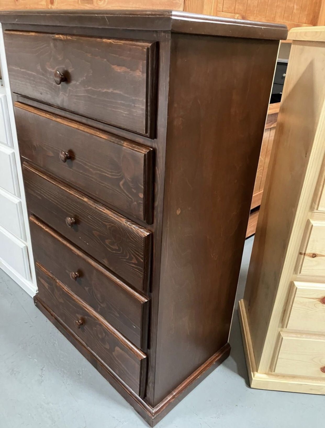Five Drawers Dresser Solid Wood