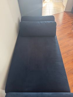 Navy blue West Elm Futon bed