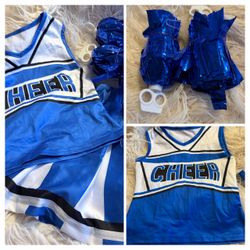 Kids Cheerleader Costume Set with Pom Poms