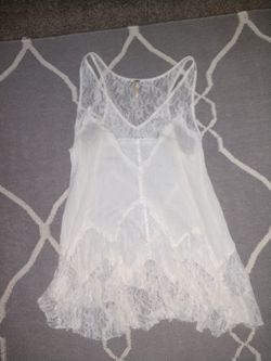 Free People SZ M White Lace Tank Top
