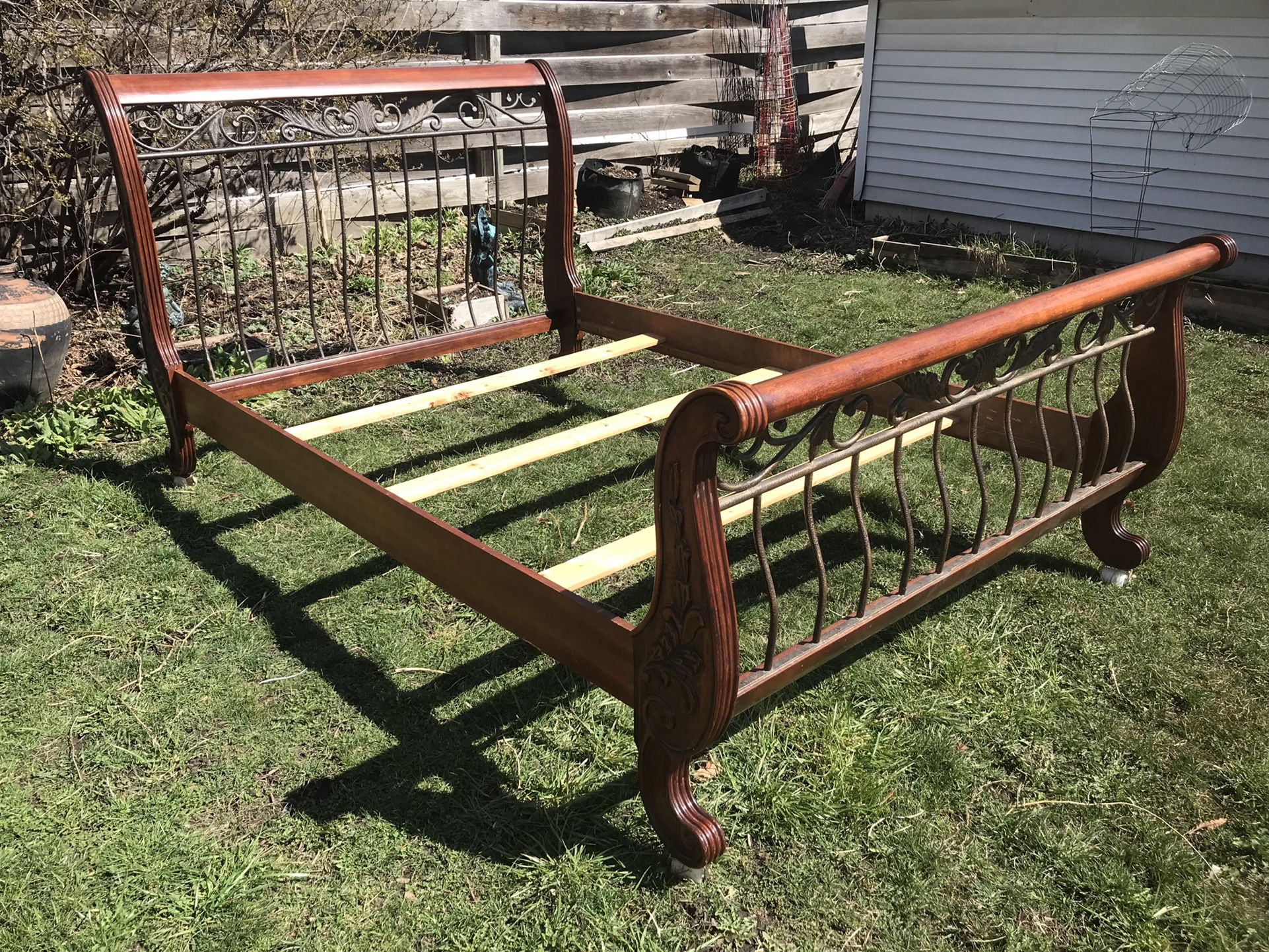 Sleigh Style Queen Bed Frame