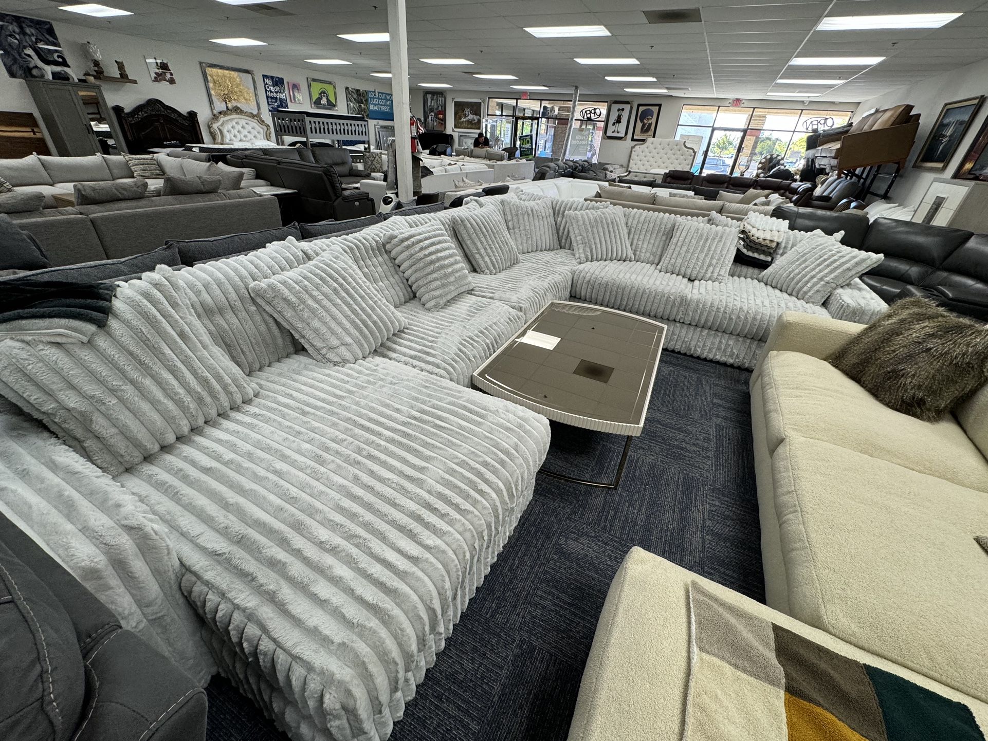 Corduroy Gray Sectional