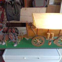 1950s Vintage Horse And Buggy Lamp