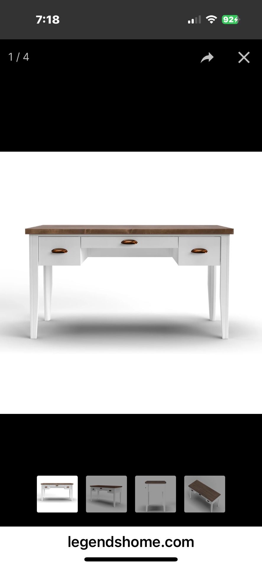 Excellent Hampton Brand Wood & White Desk