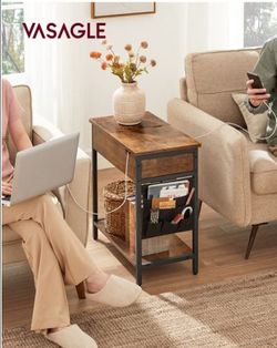 Side table with charging storage