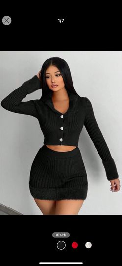 Black Cardigan & Skirt