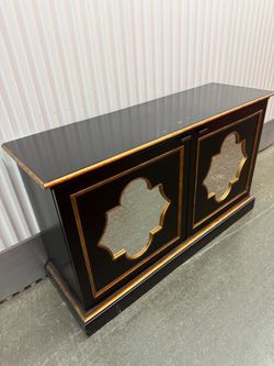 Black and Gold Two-Door Cabinet Sideboard