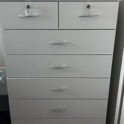 White Dresser – 8 Drawers (2 Lockable) – Great Deal!
