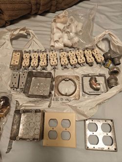 Used construction misc parts copper fittings electrical supplies