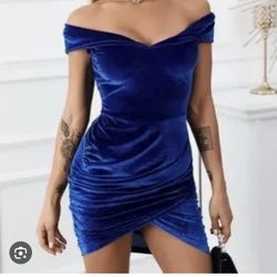 Medium Blue Velvet Dress