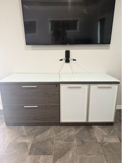 Solid wood 2 piece Credenza Cabinet