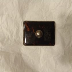 ANTIQUE EDWARDIAN HENRY V ENGLISH MARKED STERLING SILVER AND TORTOISE SHELL PAPER WEIGHT