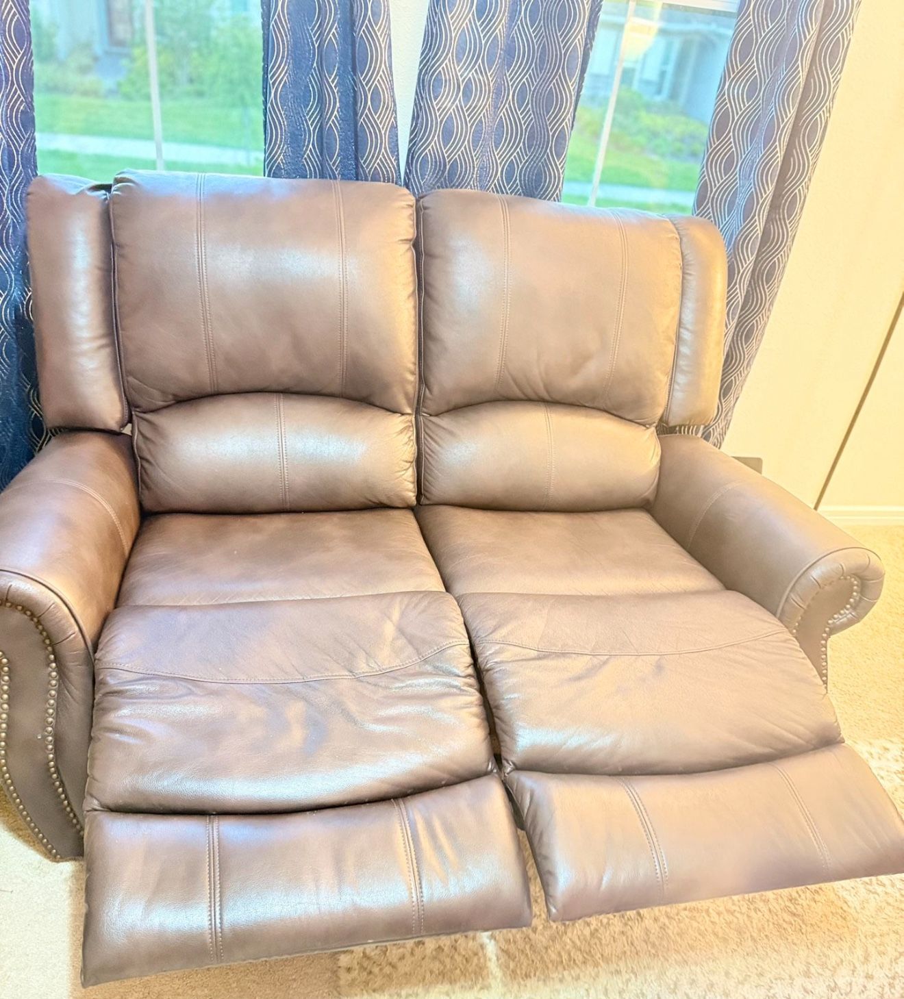 3-Tier Leather Reclining Sofa