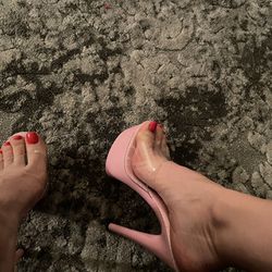 Clear Platform Pink Heels 