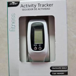 Crane Fitness Activity Tracker Calculate Goals 7 Day Memory White Watch New