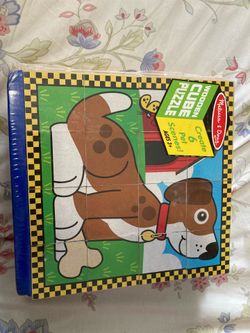 New, Melissa and Doug Wooden Cube Puzzle 6 in 1