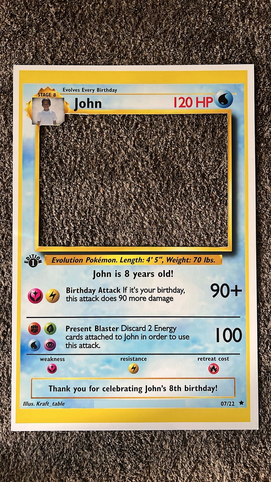 Giant Pokemon Card Photo Frame Prop Giant Pokemon Card Photo Frame Prop