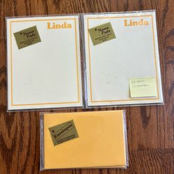 Personalized Stationary Name Pads (Linda) with matching envelopes