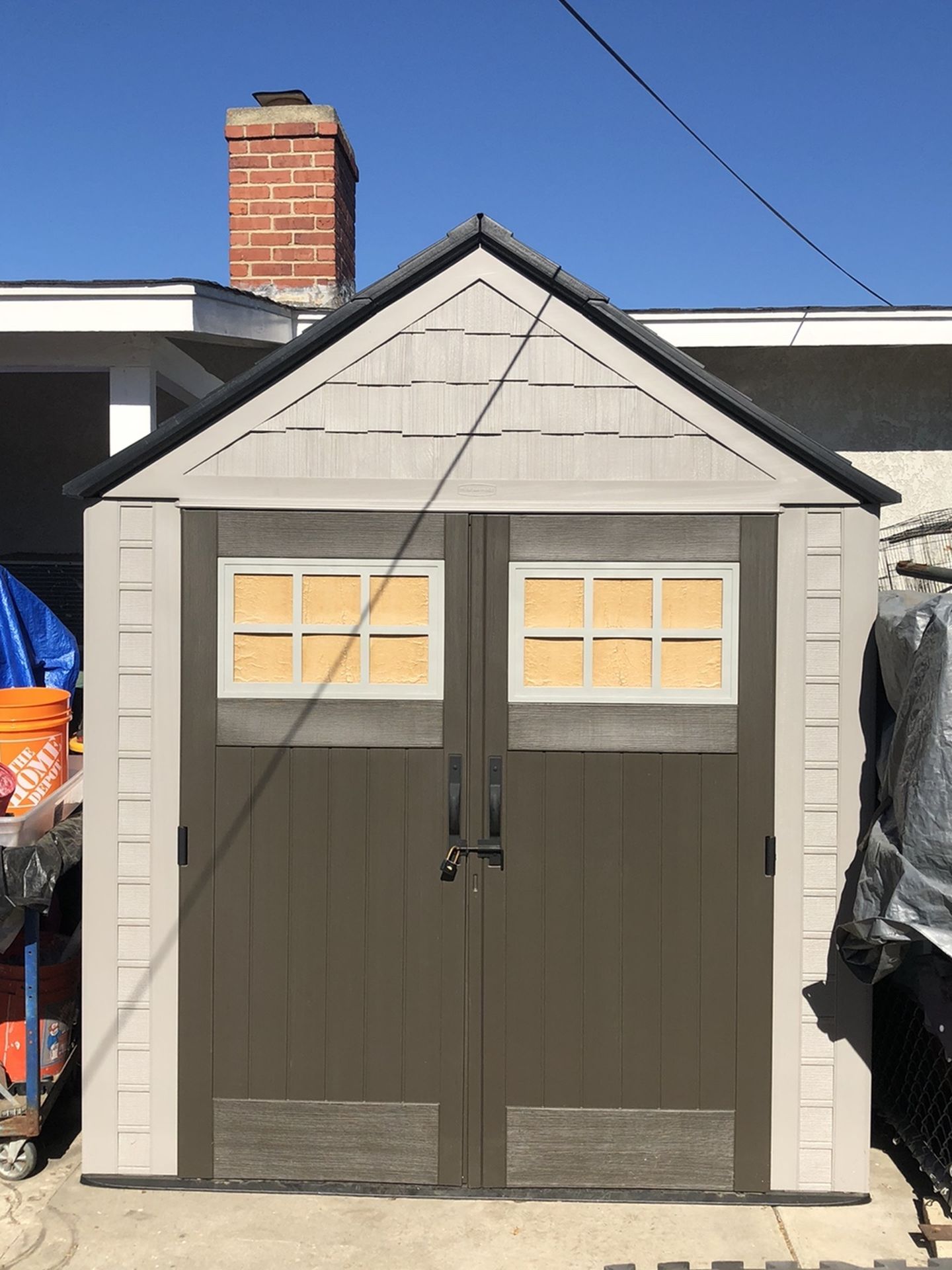 Gray Rubbermaid Tall Storage Shed 7x7