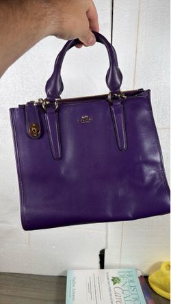 Coach Purple Leather Satchel Handbag