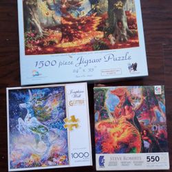 Lot Of 3 Fairy Tale Jigsaw Puzzles 