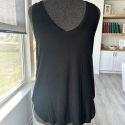 Soft Stretchy Black Vneck Tank