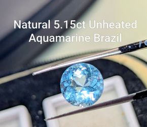 Natural Unheated vivid blue 5.15ct Aquamarine