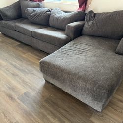 Black sofa chaise lounger