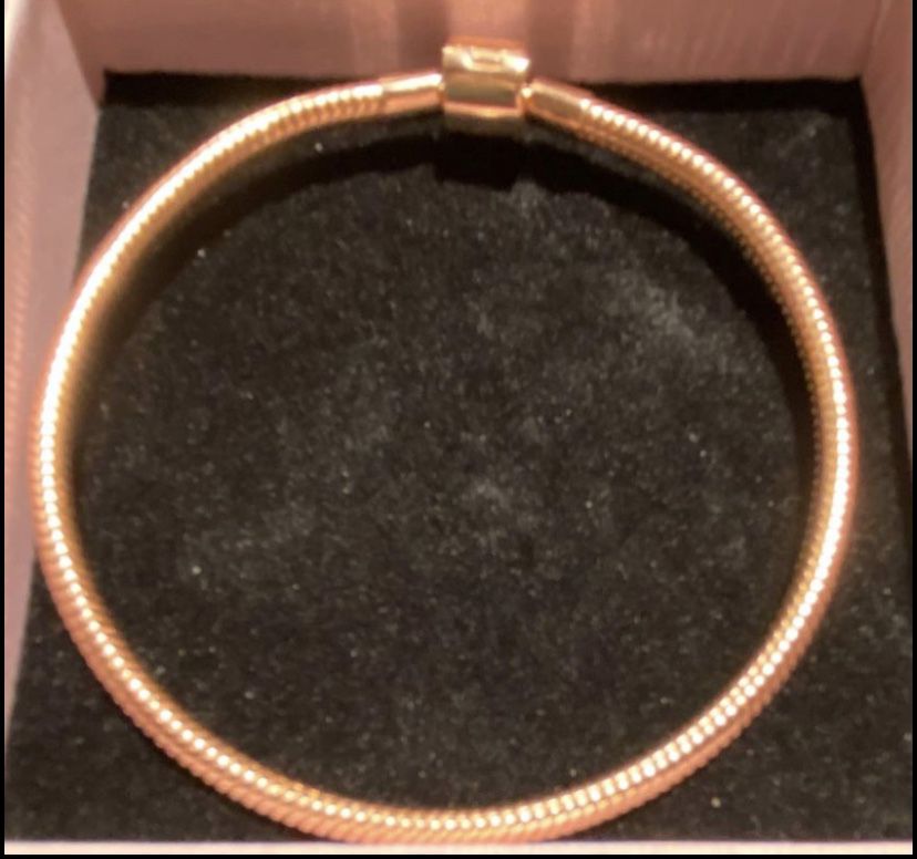 Rose Gold Snake Chain Charm Bracelet S925