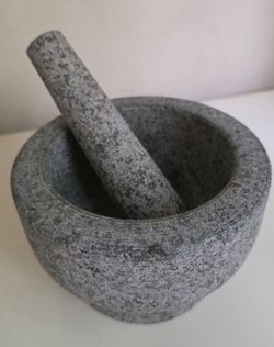 Heavy-duty unpolished granite mortar and pestle set