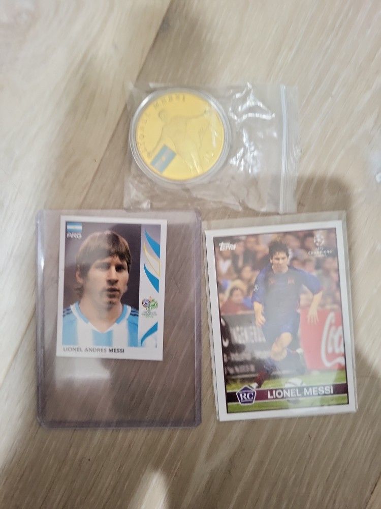 Lionel Messi Cards And Coin