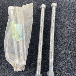 Four flex hot water heater hoses stainless steel