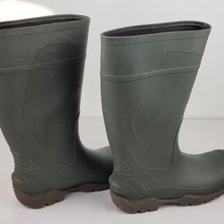 Rubber Fishing 15" Rainboots Men's Size 10W Green Made in Canada