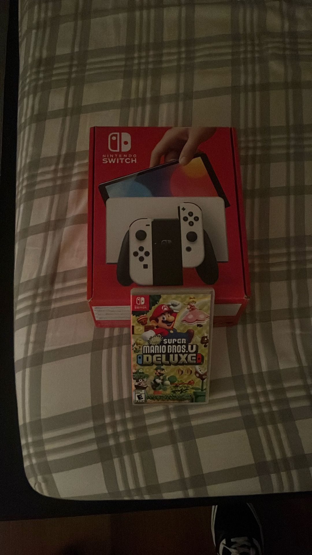 Nintendo Switch Oled With Super Mario Deluxe And Case