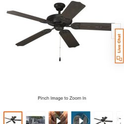 AirPro Outdoor 52 in. Indoor/Outdoor Forged Black Outdoor Ceiling Fan Black Blade Finish Downrod Mount Included