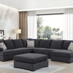 Balwyn Gray 5-Piece RAF Oversized Sectional / Sectional /couch Free Assembly and Delivery in Houston