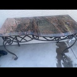 Console Table with Metal Legs