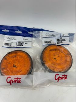Grote 53413 LED Stop Tail Turn Light - 4" Grommet Mount Rear Turn Male Amber 2pc