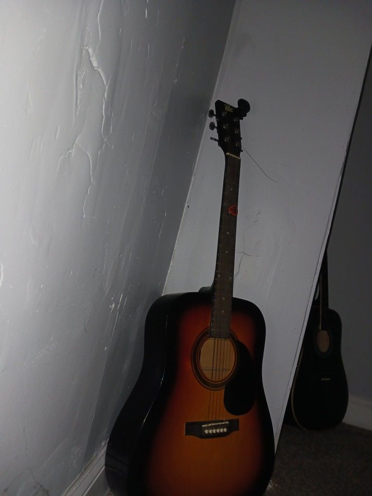 Vintage 6 String Sunburst Acoustic Guitar