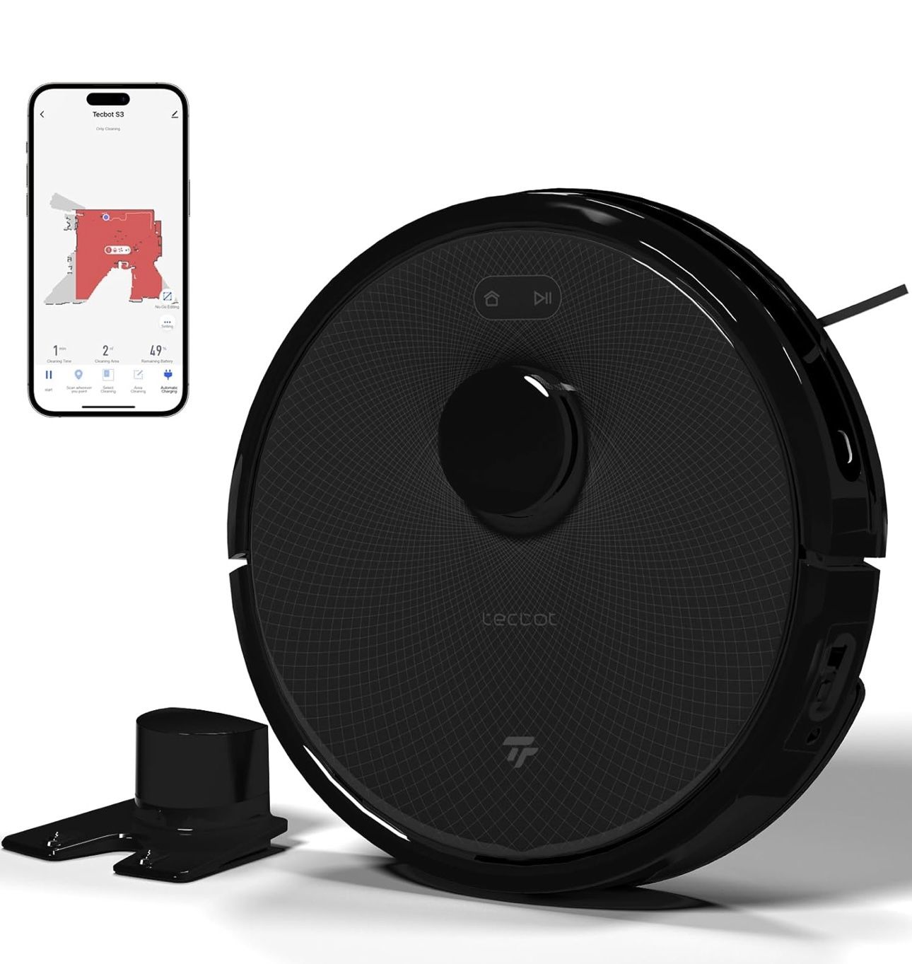 TECBOT S3 PRO Robotic Vacuum Cleaner and mop, LiDAR Navigation, 150mins Runtime&4,000Pa Suction, Automatic Charging Robot Vacuum Cleaner, WiFi,App,Ale