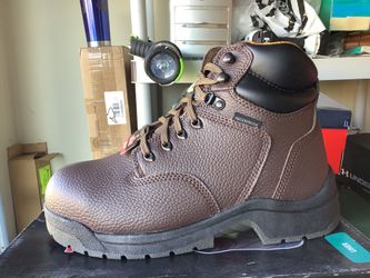NEW MEN’S BRAHMA STEEL TOE WATERPROOF SLIP RESISTANT WORK BOOTS Sz 8.5