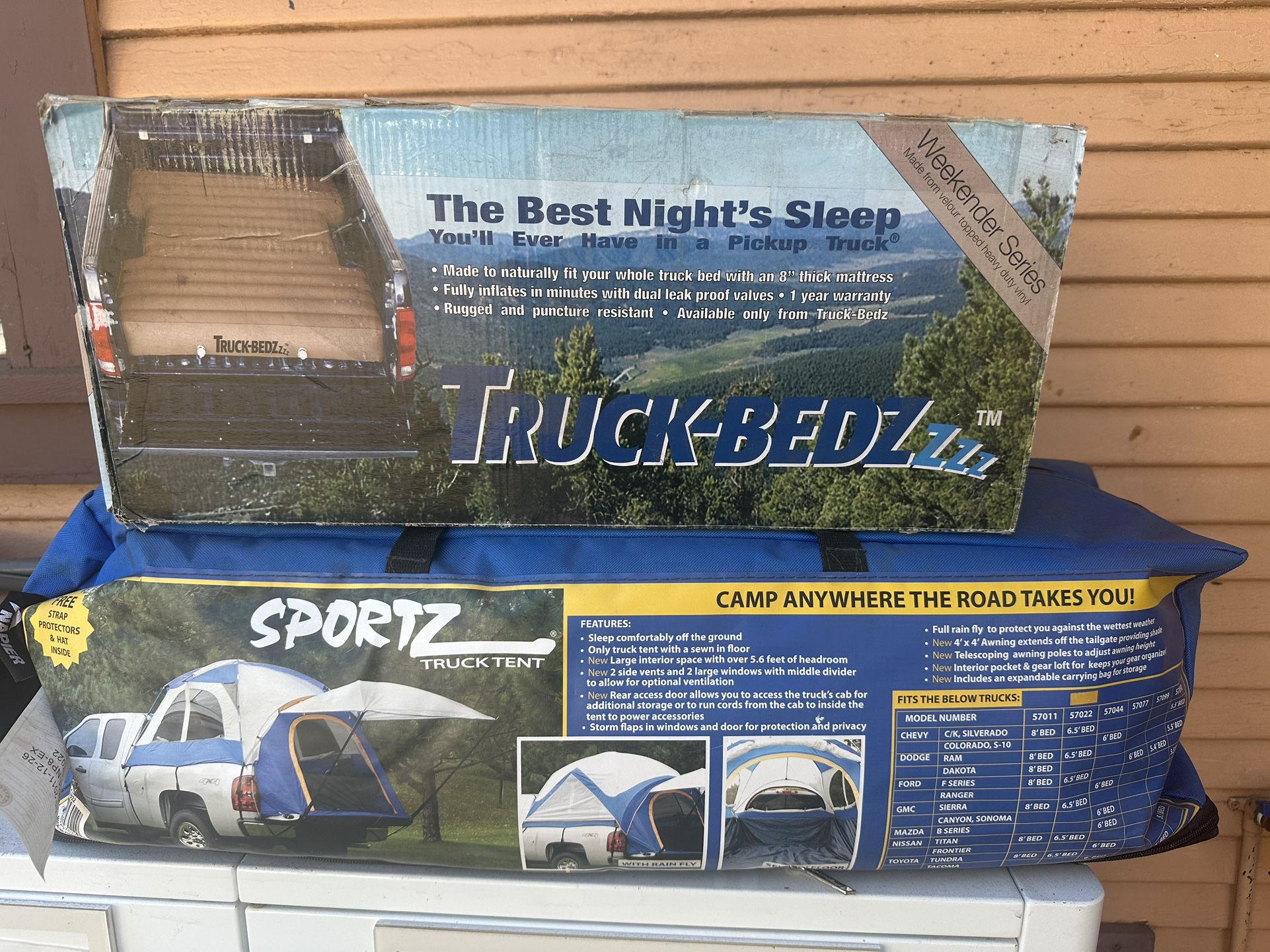 Pick Up Truck, Camping Tent, And Air Mattress