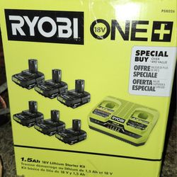 Brand NEW Ryobi Battery Set & Ridgid Nail Gun