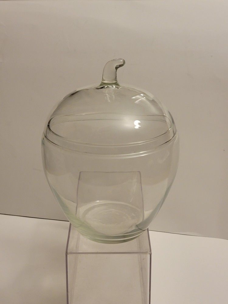 Clear Glass Apple Cookie/ Candy Jar