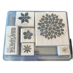 Stampin Up FABULOUS FLOWERS Wood Mount Stamp Set (Unused) Set 6 2007  This Stampin' Up! wood stamp set is a must-have for any crafting enthusiast. The
