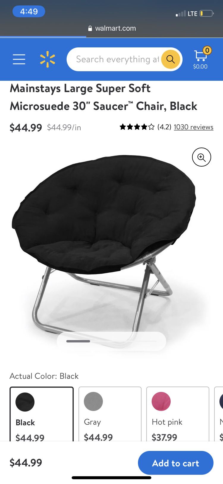 All Black Brand New Saucer Chair 